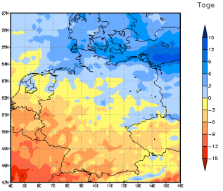 Gebietsmittel dieses Klimalaufs: -6 Tage