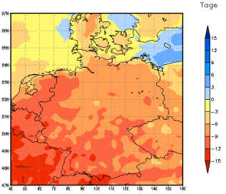 Gebietsmittel dieses Klimalaufs: -10 Tage