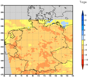 Gebietsmittel dieses Klimalaufs: -4 Tage