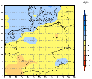 Gebietsmittel dieses Klimalaufs: -3 Tage