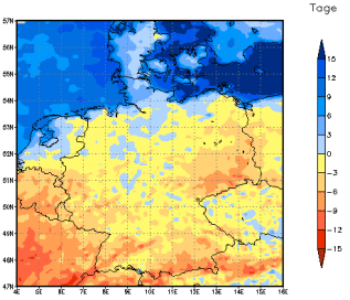 Gebietsmittel dieses Klimalaufs: -4 Tage