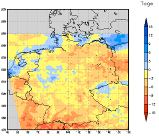 Gebietsmittel dieses Klimalaufs: -3 Tage