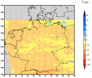 Gebietsmittel dieses Klimalaufs: -4 Tage