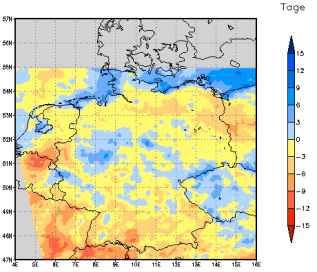 Gebietsmittel dieses Klimalaufs: -4 Tage