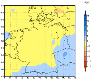 Gebietsmittel dieses Klimalaufs: -1 Tage
