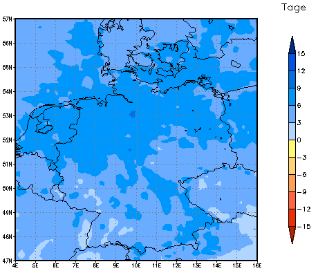 Gebietsmittel dieses Klimalaufs: +7 Tage