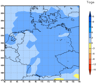 Gebietsmittel dieses Klimalaufs: +5 Tage