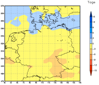 Gebietsmittel dieses Klimalaufs: -1 Tage