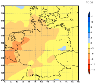 Gebietsmittel dieses Klimalaufs: -5 Tage