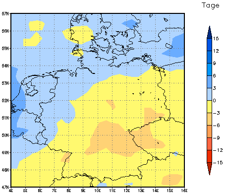 Gebietsmittel dieses Klimalaufs: 0 Tage