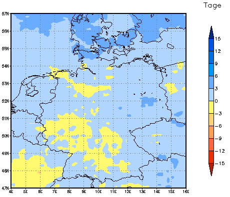 Gebietsmittel dieses Klimalaufs: +2 Tage