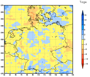 Gebietsmittel dieses Klimalaufs: -1 Tage