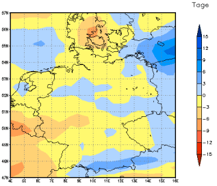 Gebietsmittel dieses Klimalaufs: -1 Tage