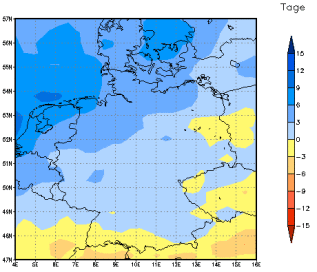 Gebietsmittel dieses Klimalaufs: +2 Tage