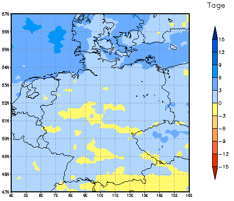 Gebietsmittel dieses Klimalaufs: +2 Tage