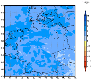 Gebietsmittel dieses Klimalaufs: +6 Tage