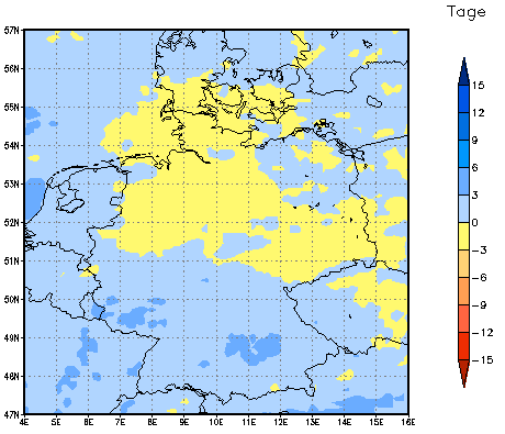 Gebietsmittel dieses Klimalaufs: 0 Tage