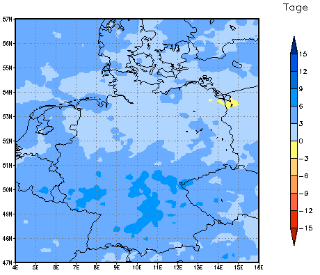 Gebietsmittel dieses Klimalaufs: +2 Tage