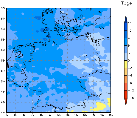 Gebietsmittel dieses Klimalaufs: +7 Tage