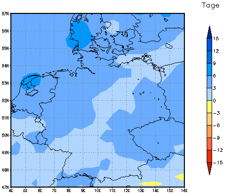 Gebietsmittel dieses Klimalaufs: +4 Tage