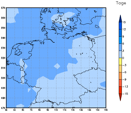 Gebietsmittel dieses Klimalaufs: +3 Tage