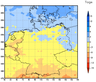 Gebietsmittel dieses Klimalaufs: -4 Tage