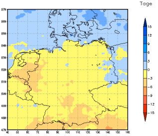 Gebietsmittel dieses Klimalaufs: -1 Tage