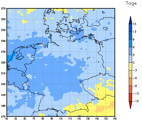 Gebietsmittel dieses Klimalaufs: +3 Tage