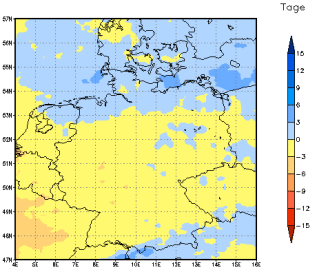 Gebietsmittel dieses Klimalaufs: -2 Tage