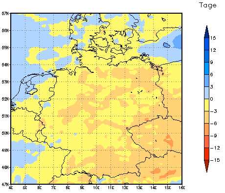 Gebietsmittel dieses Klimalaufs: -3 Tage