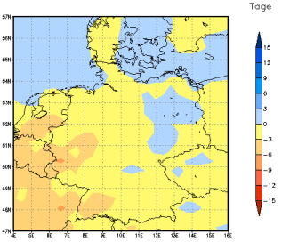 Gebietsmittel dieses Klimalaufs: -3 Tage