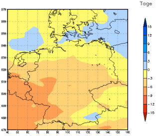 Gebietsmittel dieses Klimalaufs: -3 Tage