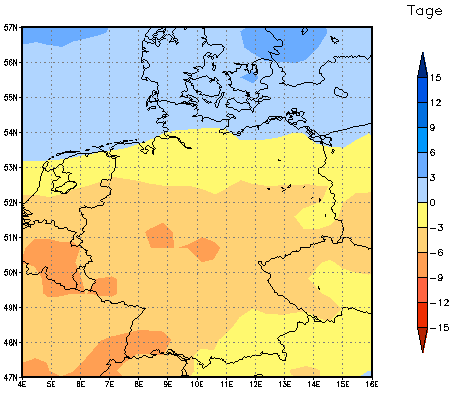 Gebietsmittel dieses Klimalaufs: -3 Tage