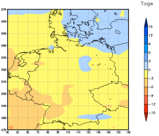 Gebietsmittel dieses Klimalaufs: -1 Tage