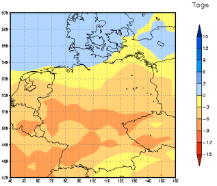 Gebietsmittel dieses Klimalaufs: -6 Tage