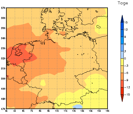 Gebietsmittel dieses Klimalaufs: -7 Tage