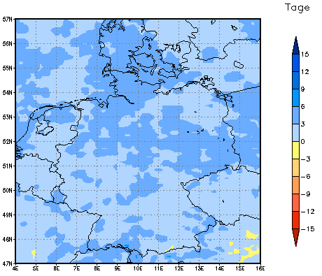 Gebietsmittel dieses Klimalaufs: +4 Tage