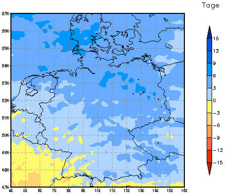 Gebietsmittel dieses Klimalaufs: +5 Tage