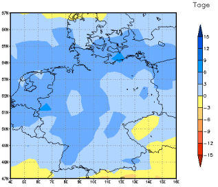 Gebietsmittel dieses Klimalaufs: +4 Tage