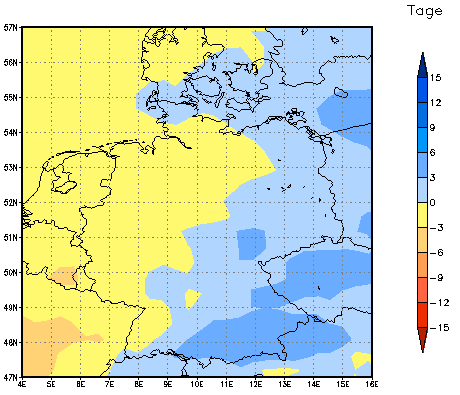 Gebietsmittel dieses Klimalaufs: 0 Tage