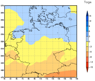 Gebietsmittel dieses Klimalaufs: -2 Tage