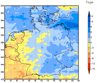 Gebietsmittel dieses Klimalaufs: -1 Tage