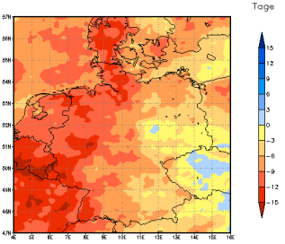 Gebietsmittel dieses Klimalaufs: -12 Tage