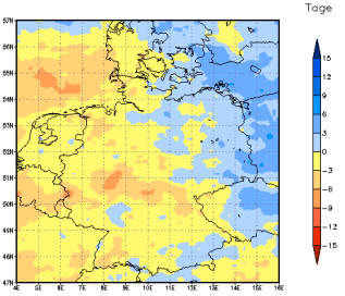 Gebietsmittel dieses Klimalaufs: -2 Tage