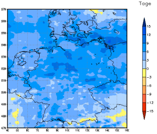 Gebietsmittel dieses Klimalaufs: +5 Tage