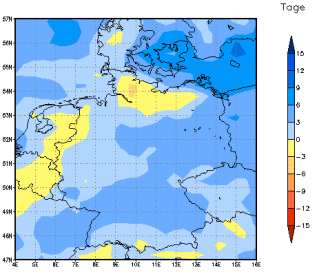 Gebietsmittel dieses Klimalaufs: +3 Tage