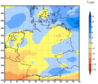 Gebietsmittel dieses Klimalaufs: -1 Tage