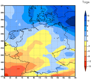 Gebietsmittel dieses Klimalaufs: +4 Tage