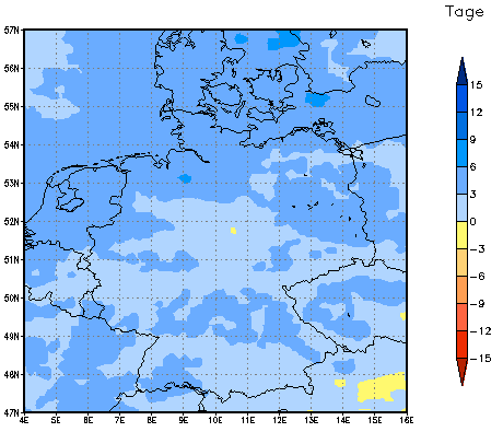 Gebietsmittel dieses Klimalaufs: +4 Tage