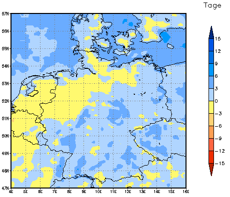 Gebietsmittel dieses Klimalaufs: +2 Tage